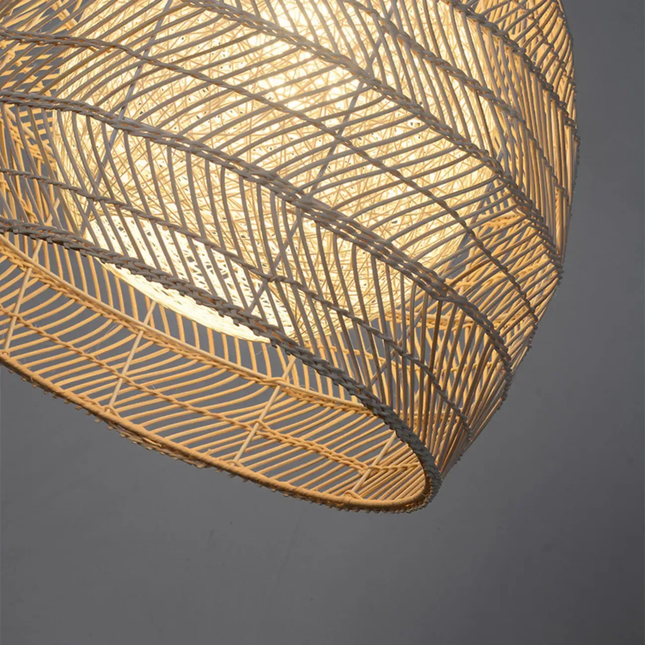 Oriental Rattan Geometric Globe Pendant Light Image - 11