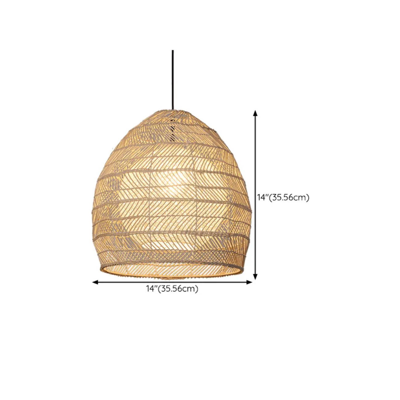 Oriental Rattan Geometric Globe Pendant Light #size | homeyfad