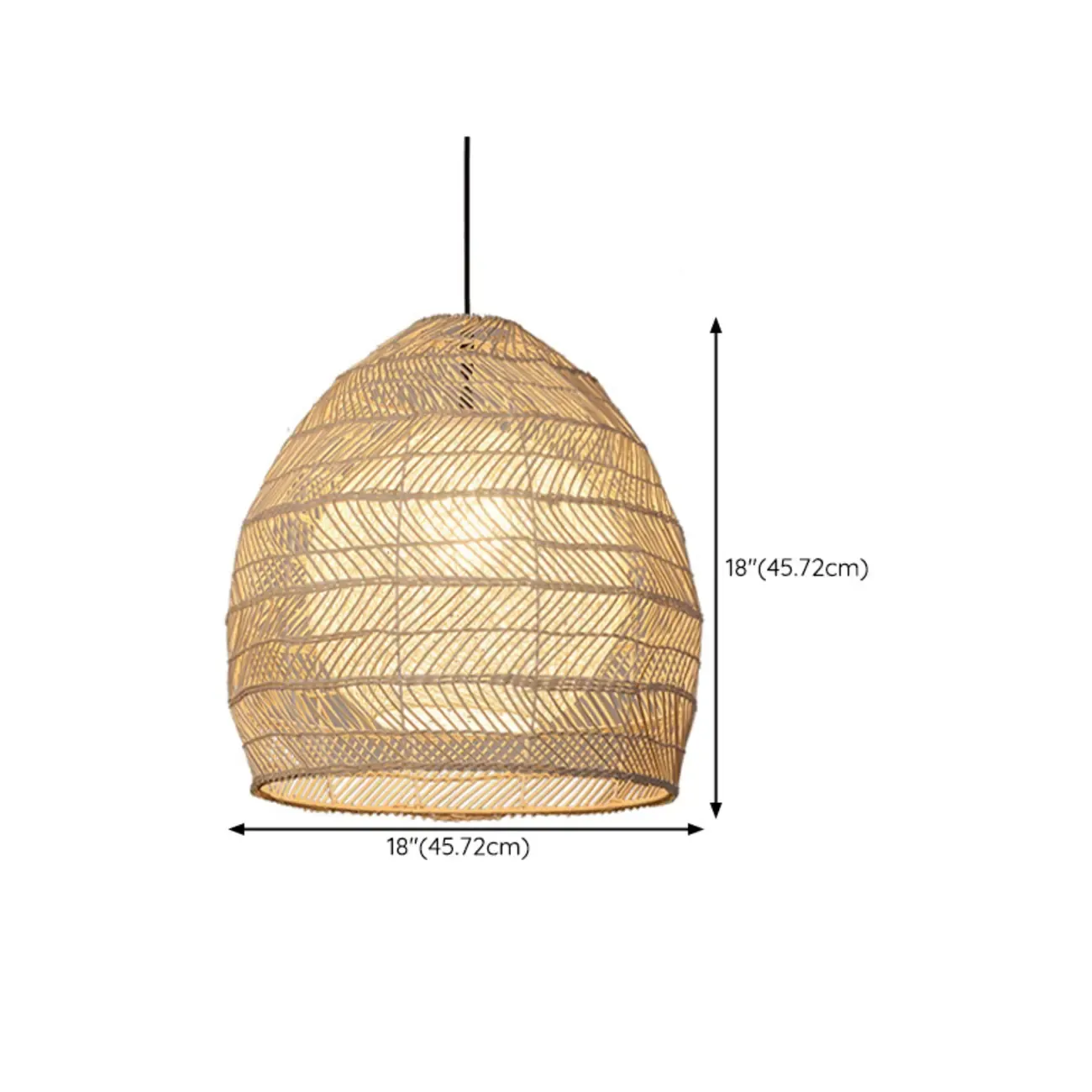 Oriental Rattan Geometric Globe Pendant Light Image - 13