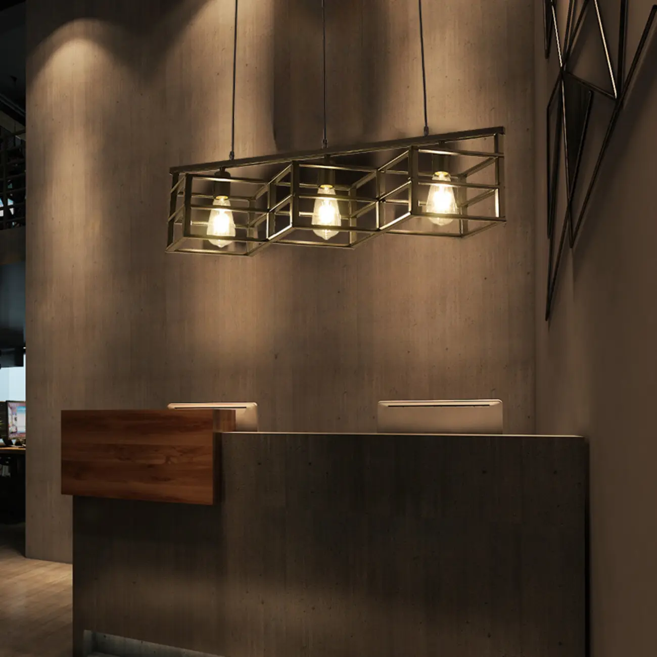 Rustic Iron Black 6-Light Chain Island Pendant Image - 4 | homeyfad