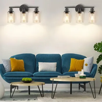 Industrial Black Cylinder 3-Light  Vanity Light for Bathroom