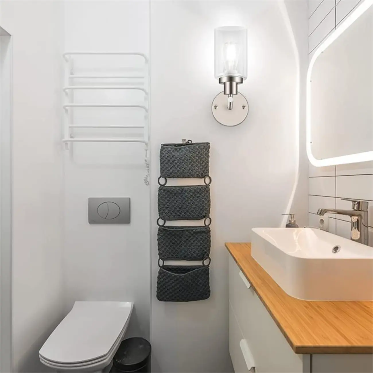 Industrial Black Cylinder 3-Light  Vanity Light for Bathroom | homeyfad