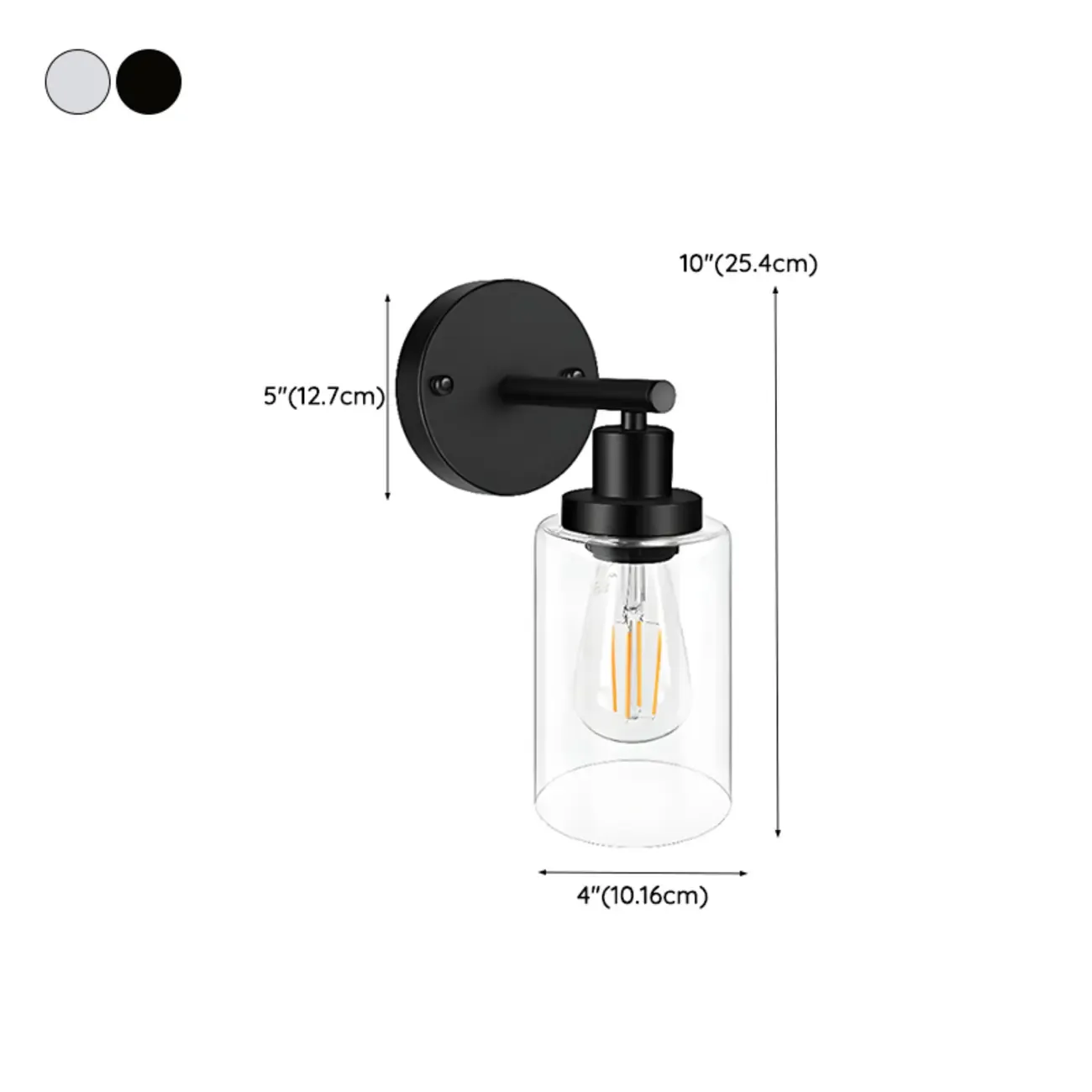 Industrial Black Cylinder 3-Light  Vanity Light for Bathroom