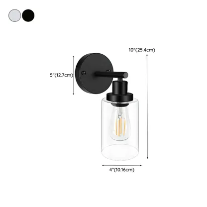 Industrial Black Cylinder 3-Light  Vanity Light for Bathroom