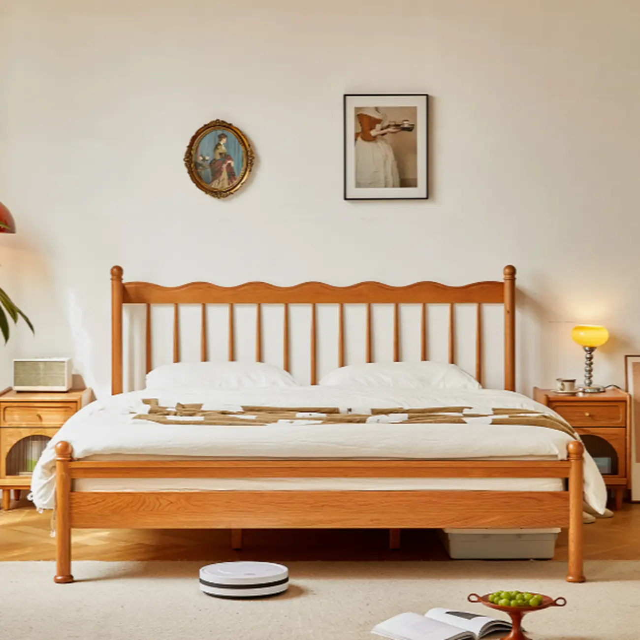Contemporary Natural Light Wood Platform Bed Frame Image - 1 | homeyfad