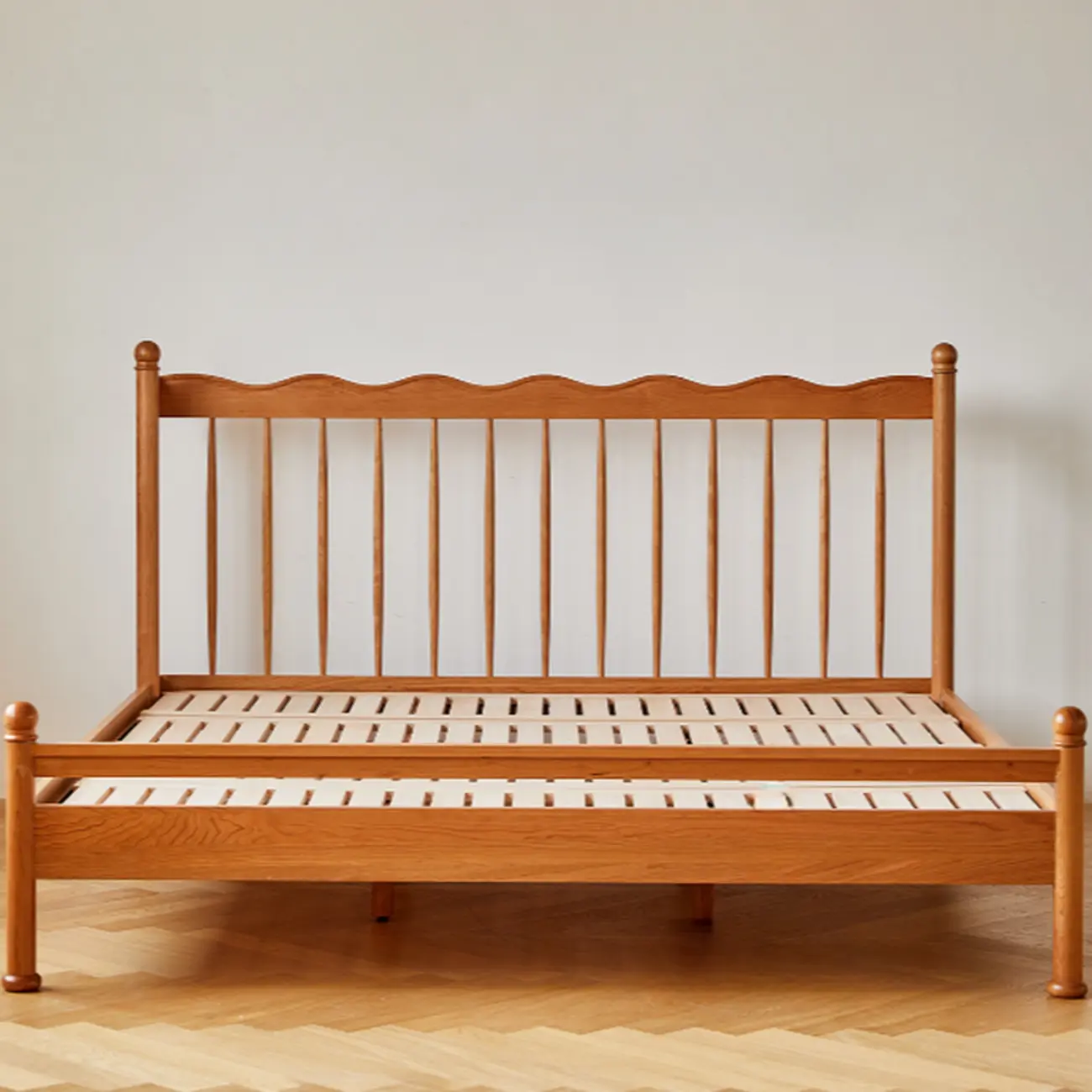 Contemporary Natural Light Wood Platform Bed Frame Image - 2 | homeyfad