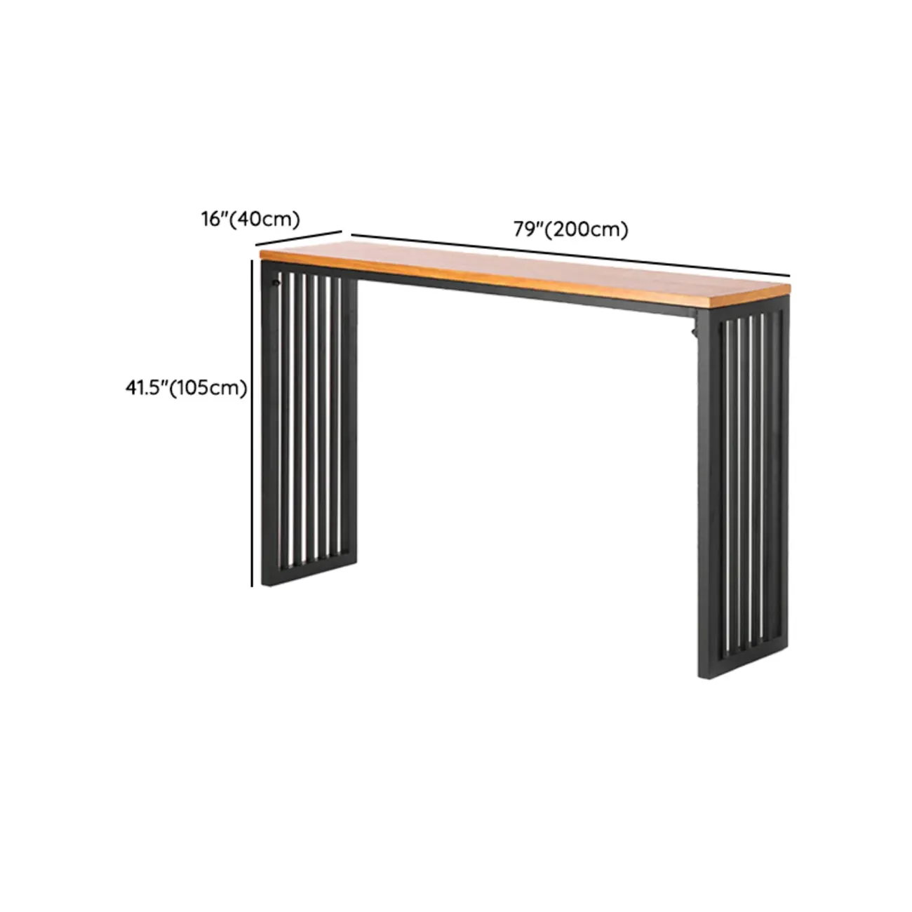 Industrial Brown Wooden Metal Leg Rectangular Bar Tables Image - 17 | homeyfad