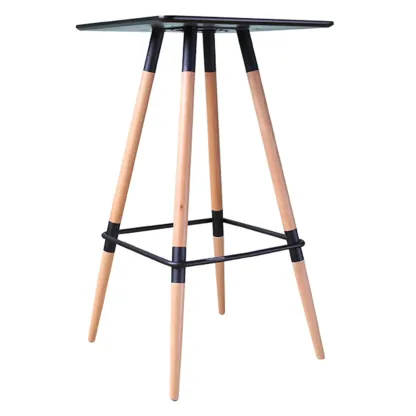 Modern Red Wooden Square Pub Tables Image - 8