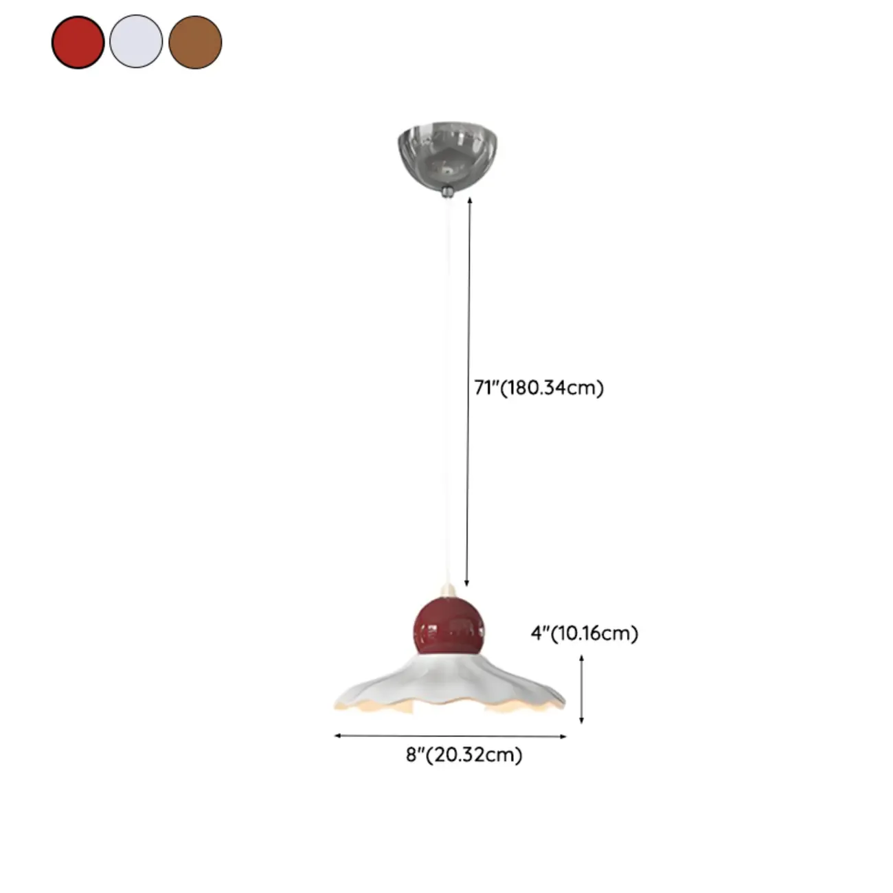 Ceramic Shade Pendant Light for Modern Dining Room #size