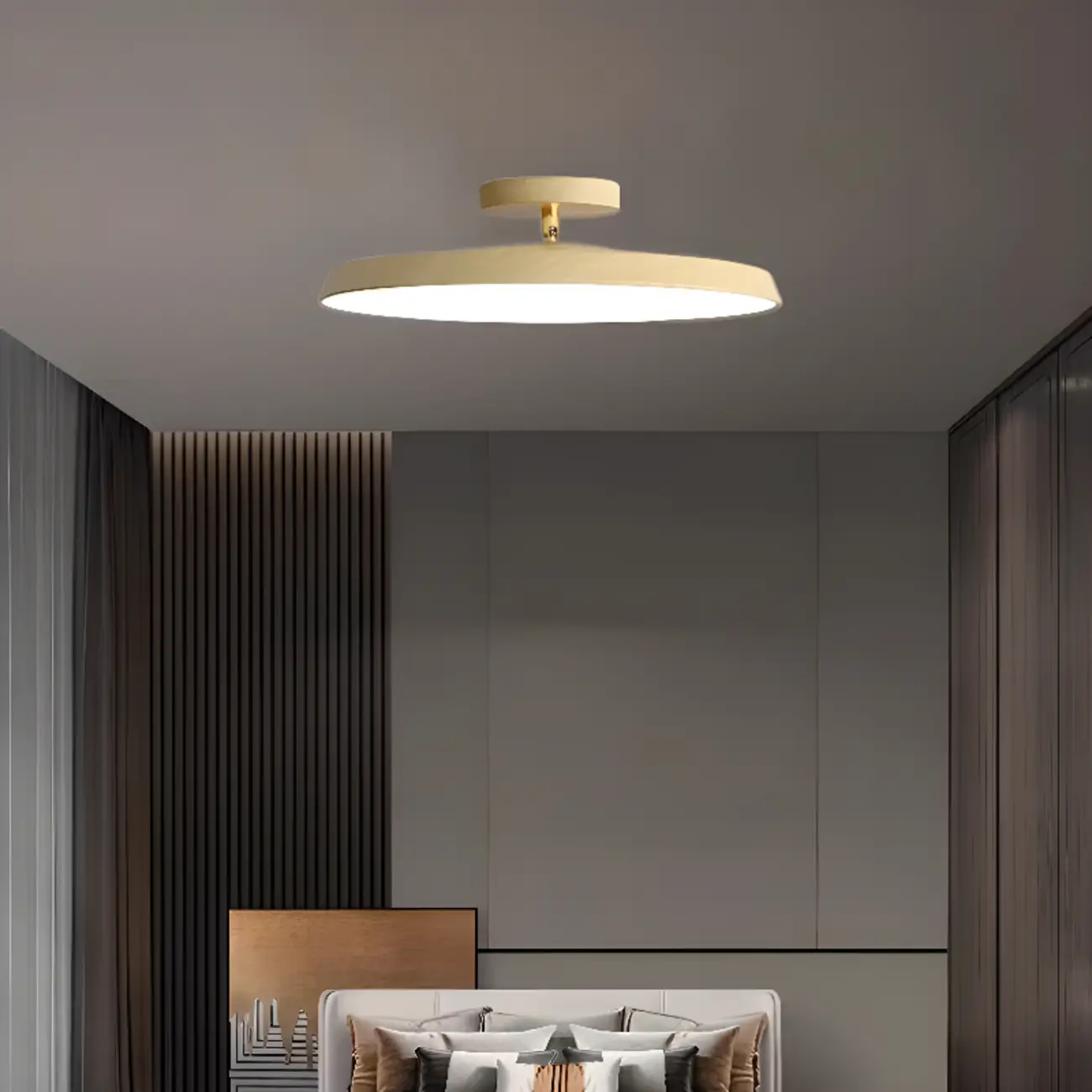 Modern Round Semi Flush Ceiling Light 3-Gear Dimming  Image - 1 | homeyfad