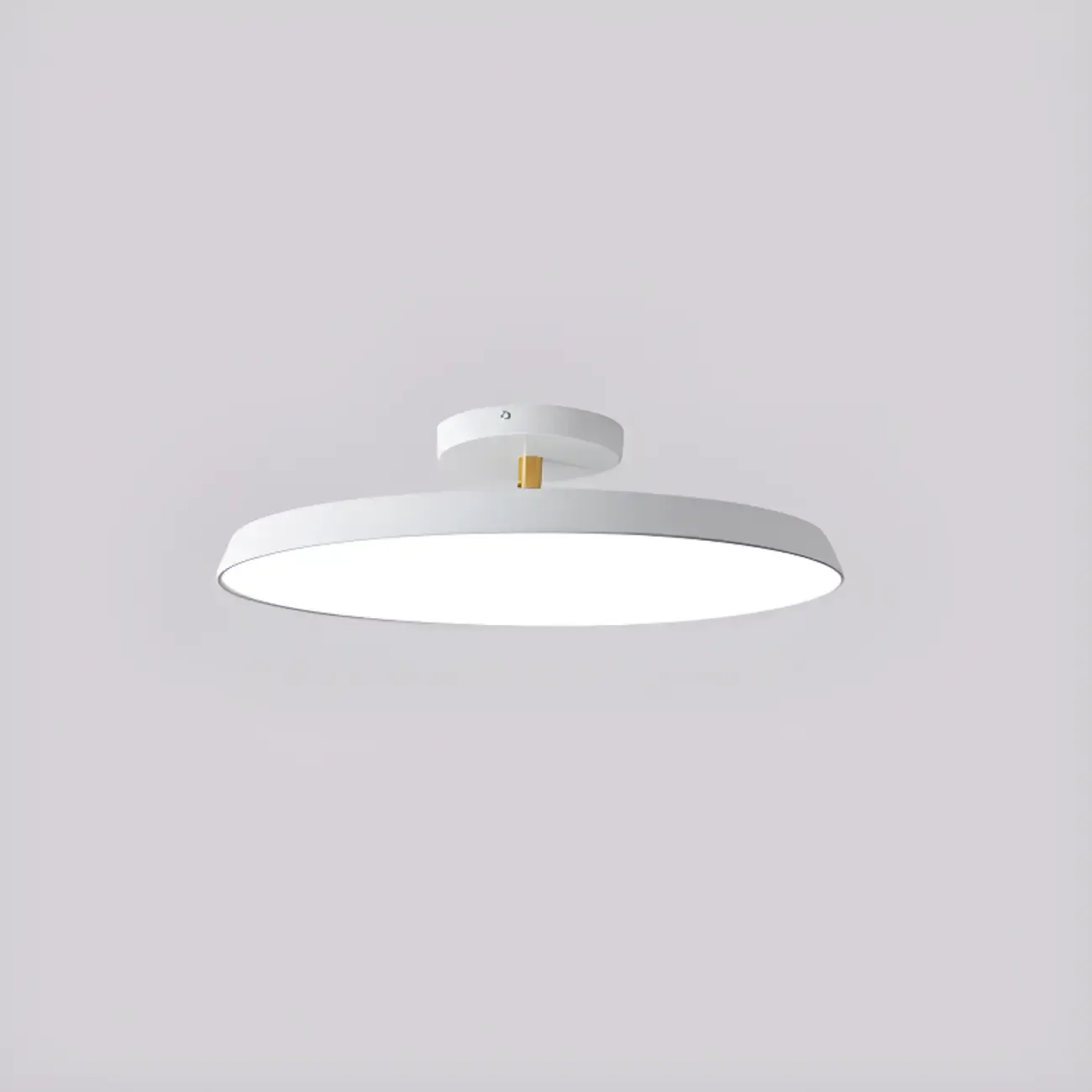 Modern Round Semi Flush Ceiling Light 3-Gear Dimming  Image - 2