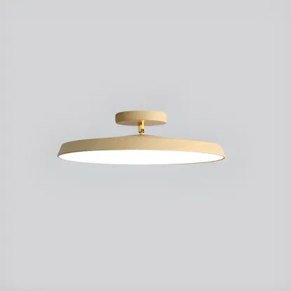 Modern Round Semi Flush Ceiling Light 3-Gear Dimming  Image - 3