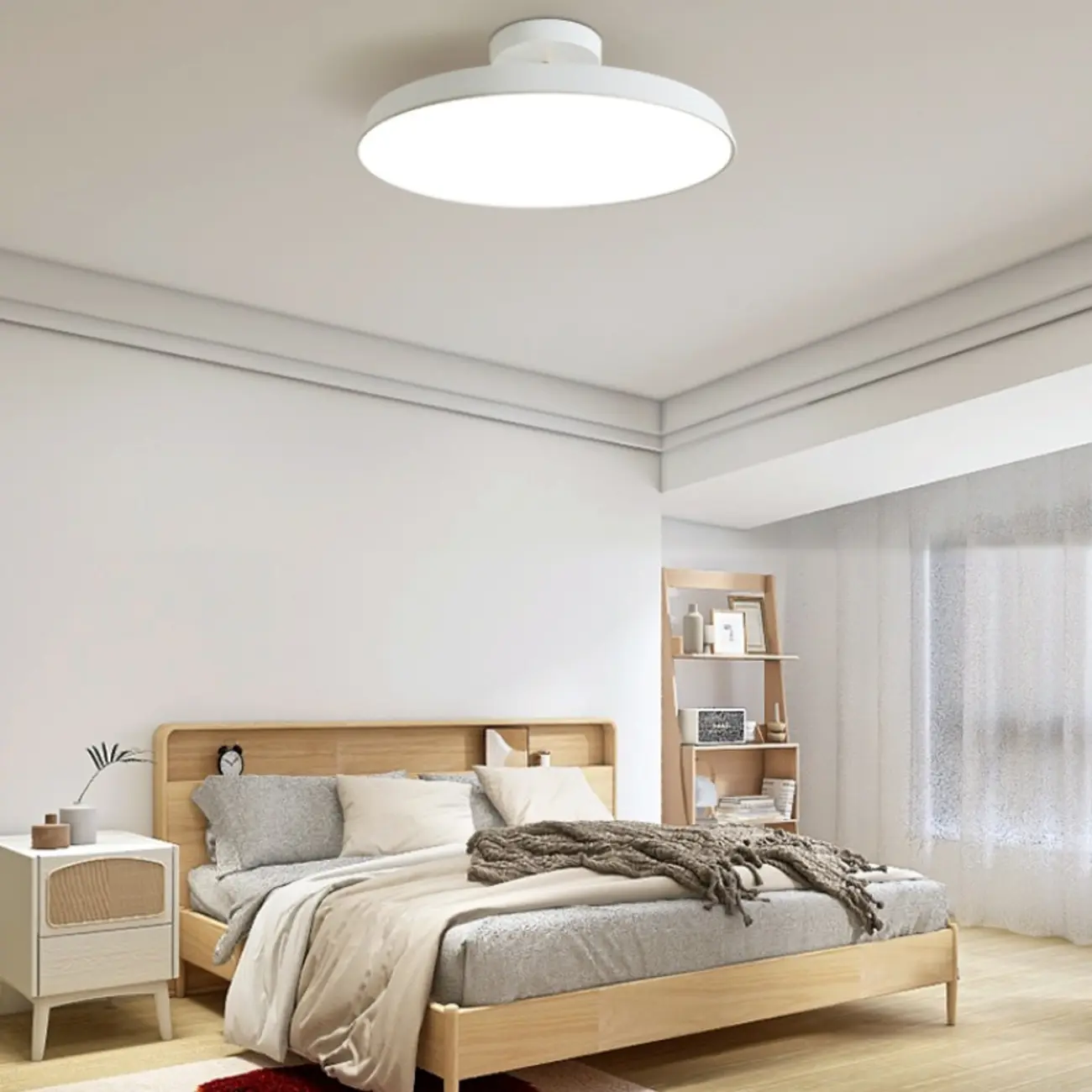 Modern Round Semi Flush Ceiling Light 3-Gear Dimming  Image - 4 | homeyfad
