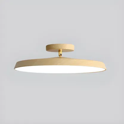 Modern Round Semi Flush Ceiling Light 3-Gear Dimming  Image - 8