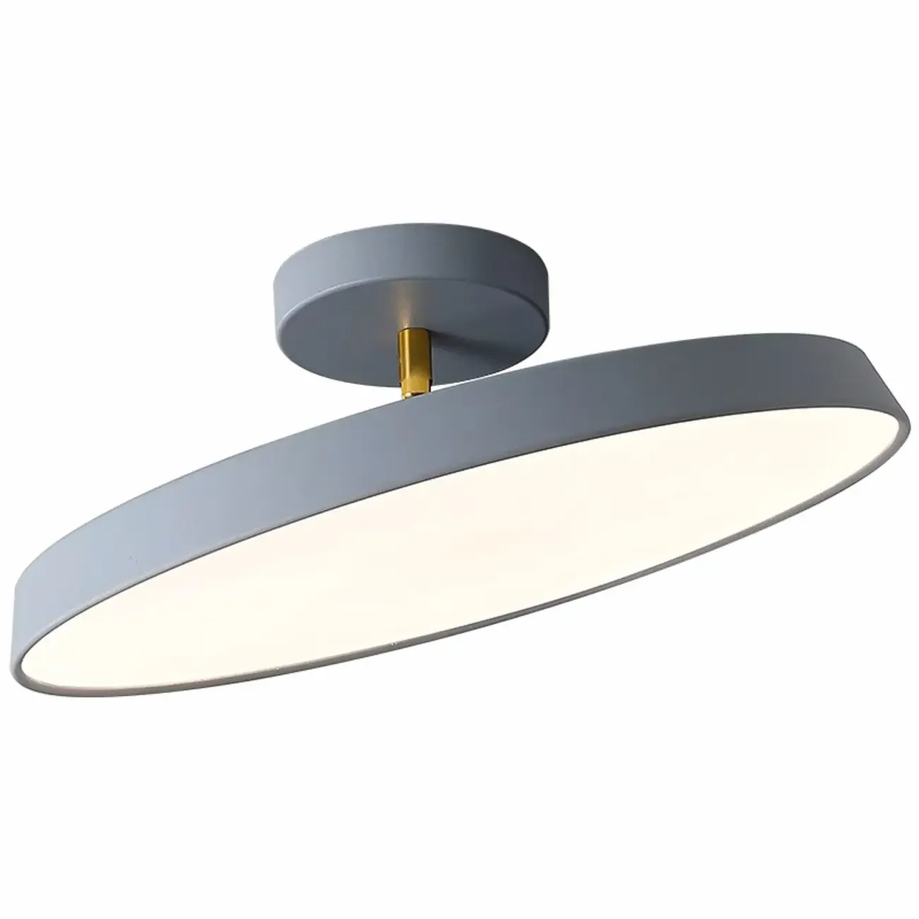 Modern Round Semi Flush Ceiling Light 3-Gear Dimming  Image - 9