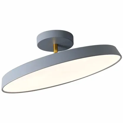 Modern Round Semi Flush Ceiling Light 3-Gear Dimming  Image - 9