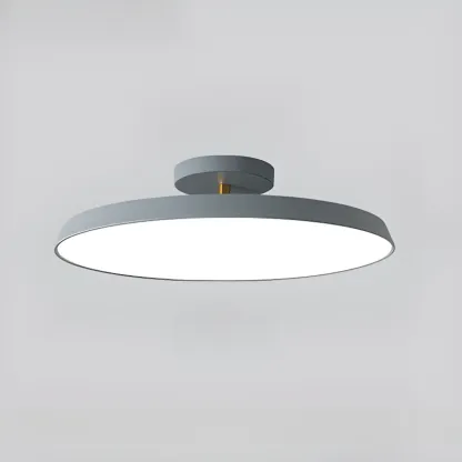 Modern Round Semi Flush Ceiling Light 3-Gear Dimming  Image - 12