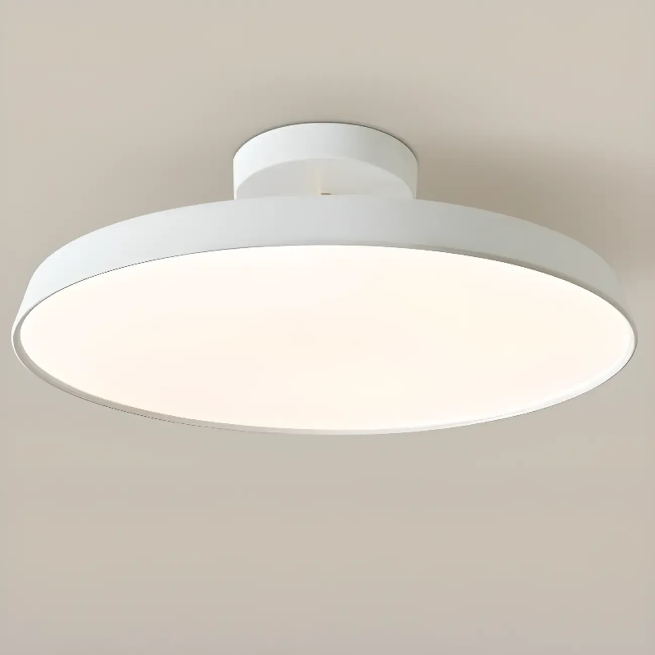 Modern Round Semi Flush Ceiling Light 3-Gear Dimming  Image - 21