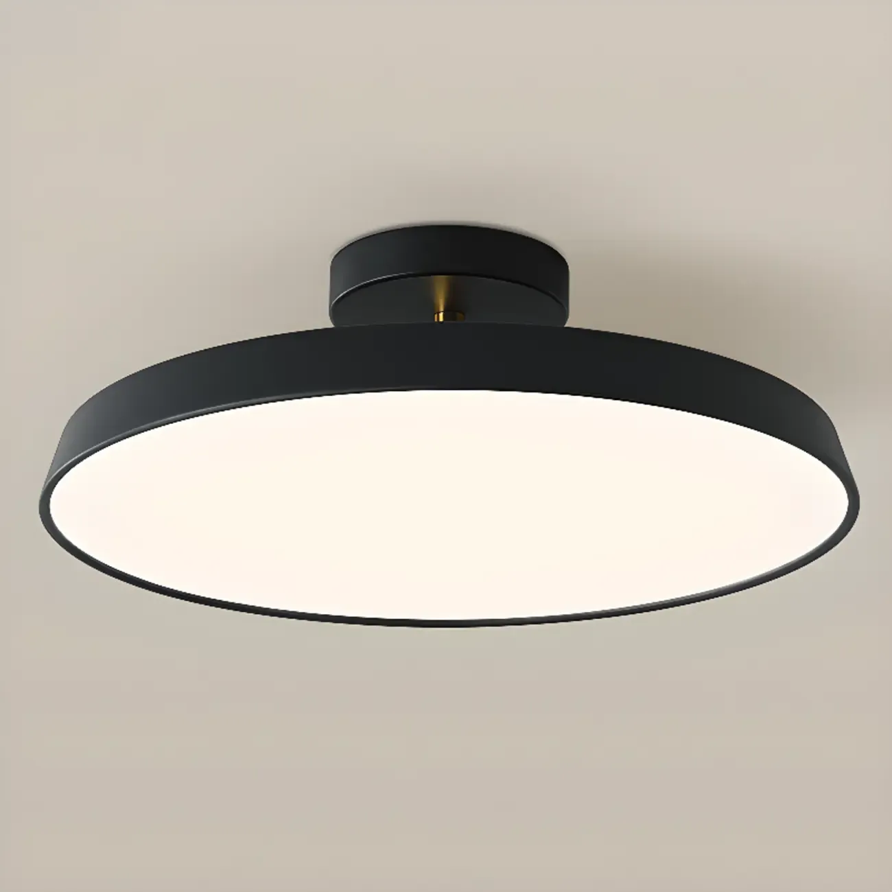 Modern Round Semi Flush Ceiling Light 3-Gear Dimming  Image - 23