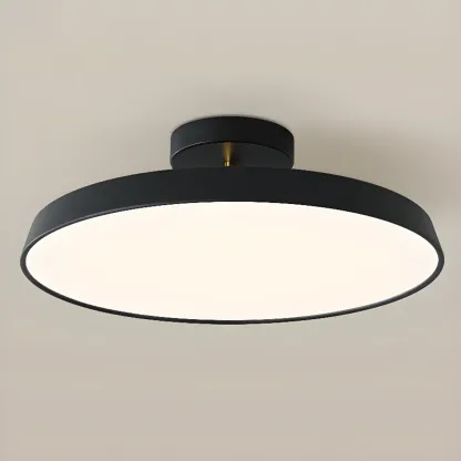 Modern Round Semi Flush Ceiling Light 3-Gear Dimming  Image - 23