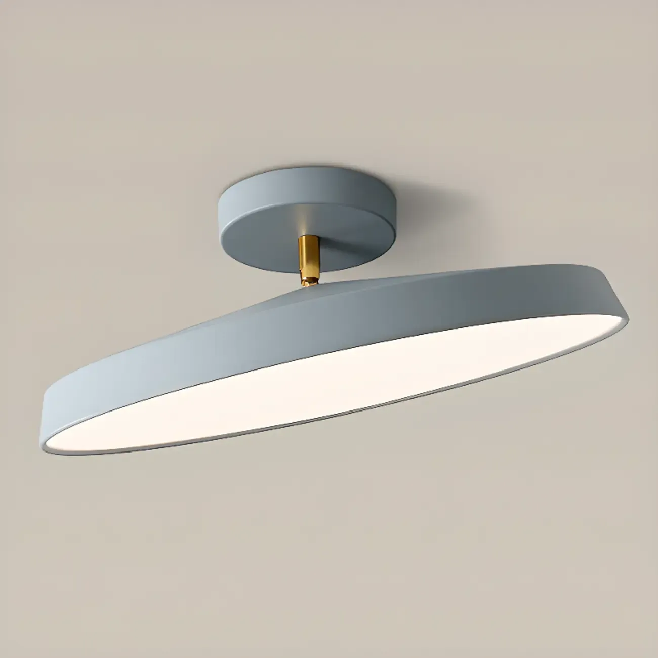 Modern Round Semi Flush Ceiling Light 3-Gear Dimming  Image - 24