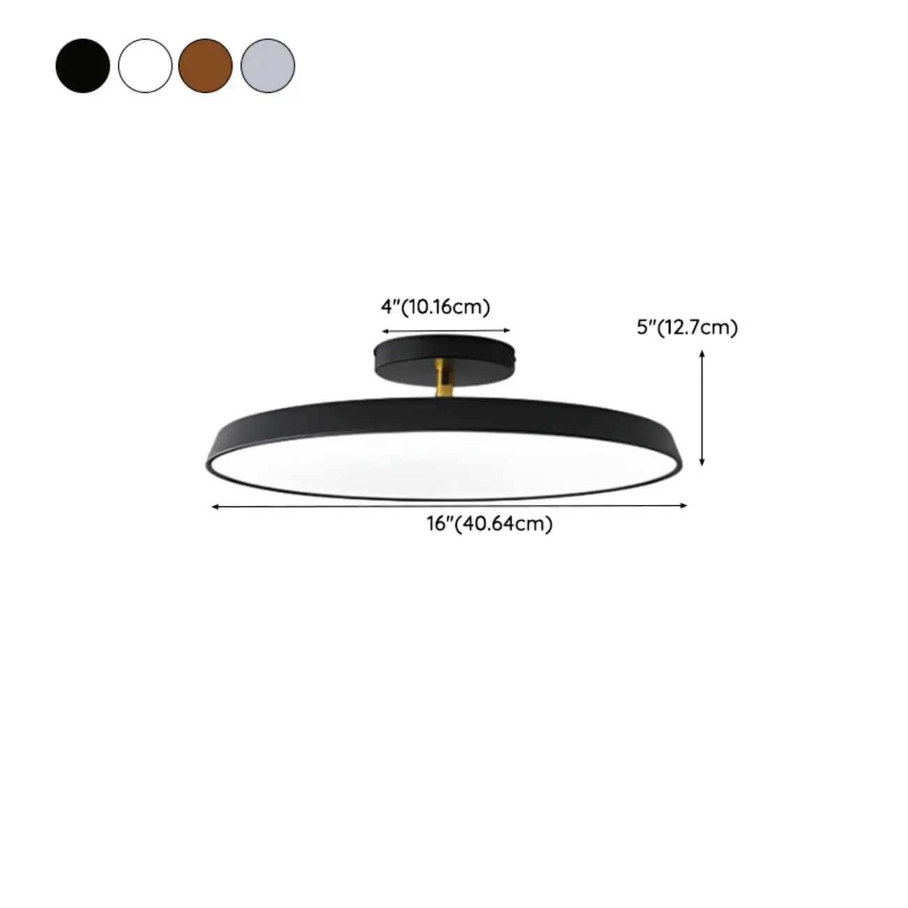 Modern Round Semi Flush Ceiling Light 3-Gear Dimming  Image - 26
