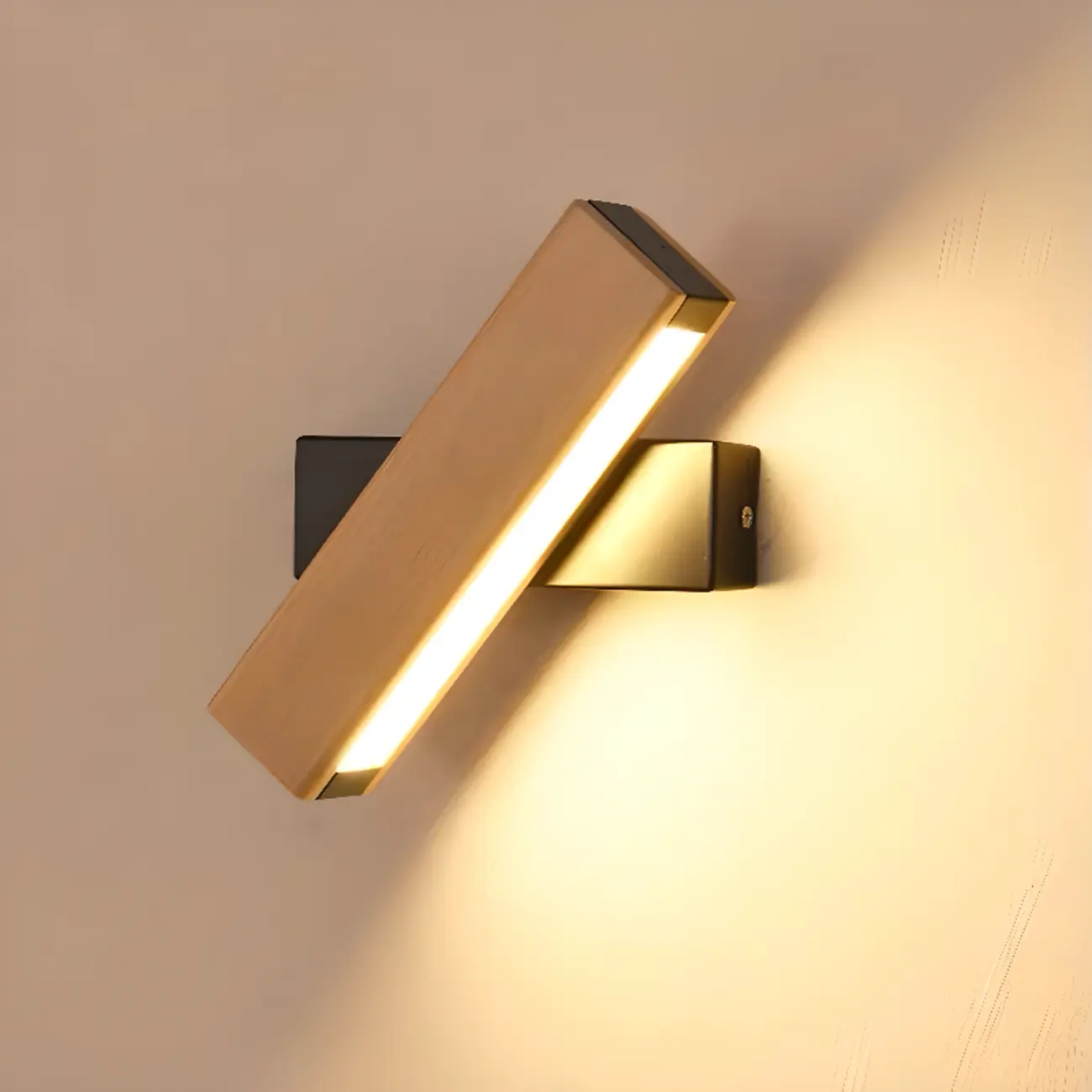 Wood Modish Rectangular Rotatable Wall Sconce Image - 9 | homeyfad