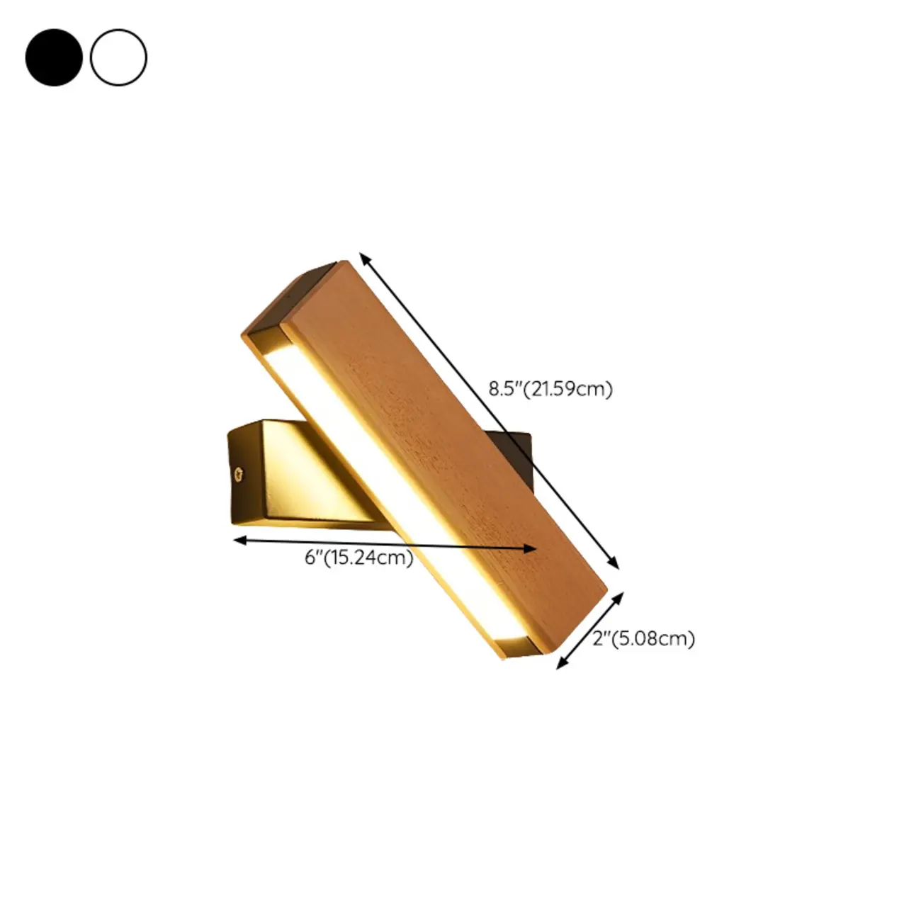 Wood Modish Rectangular Rotatable Wall Sconce #size | homeyfad