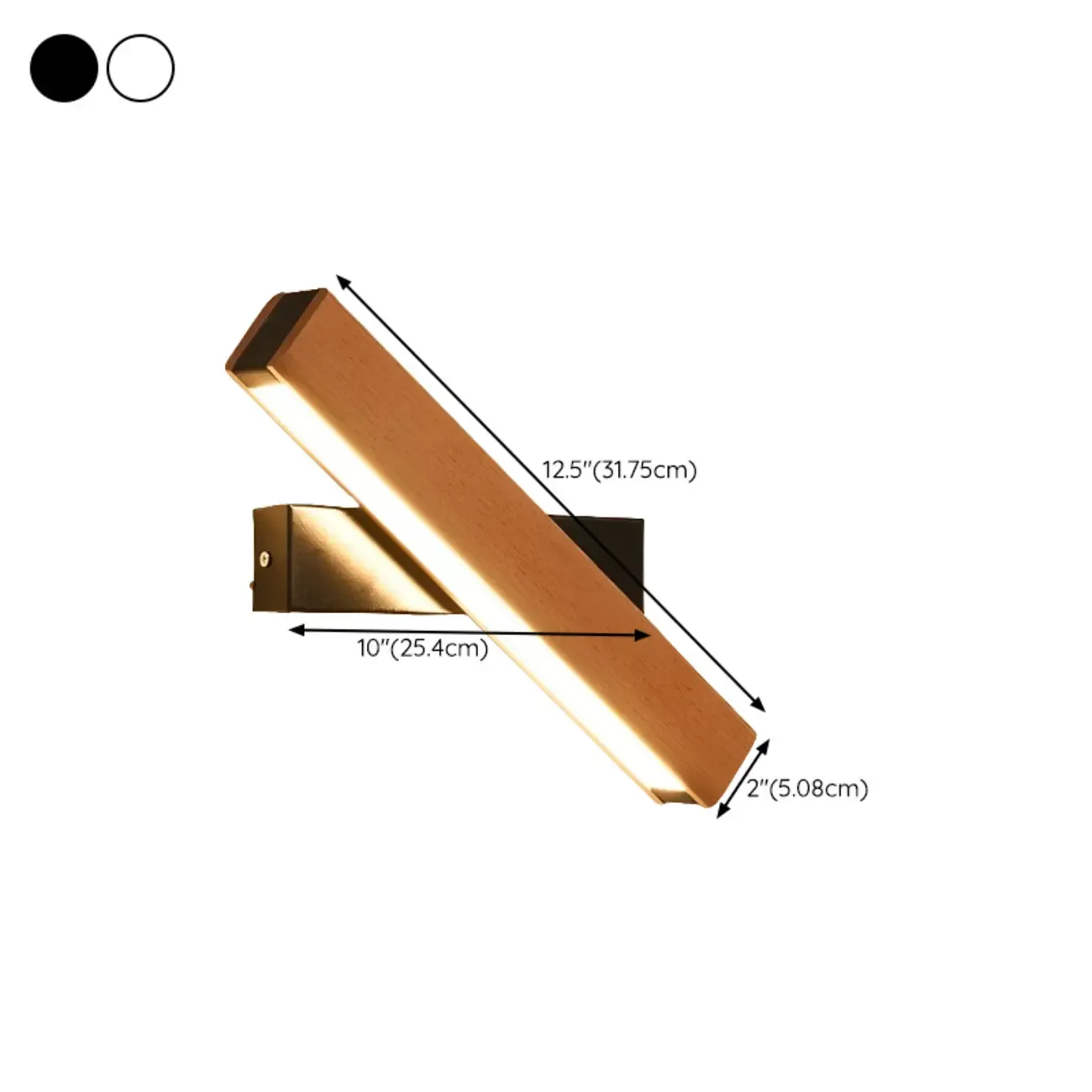 Wood Modish Rectangular Rotatable Wall Sconce Image - 18