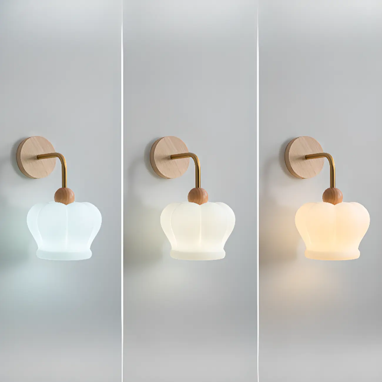 Art Deco Wall Light with Frosted Glass and Wood Grain Image - 5 | homeyfad