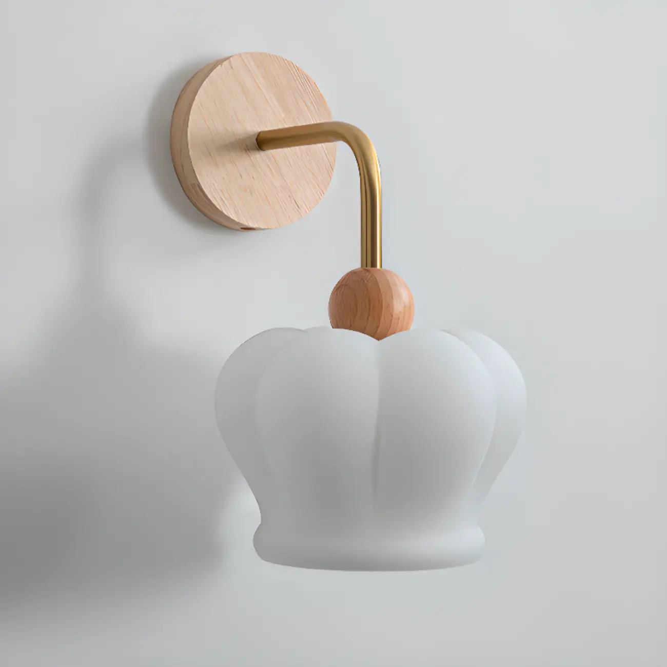 Art Deco Wall Light with Frosted Glass and Wood Grain Image - 6 | homeyfad