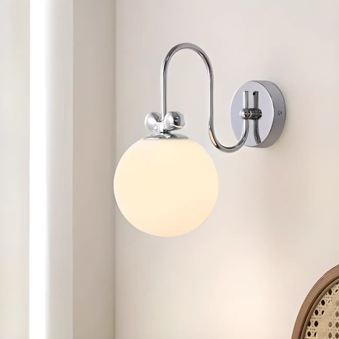 Modern Chrome Glass Globe Wall Sconce Image - 1 | homeyfad