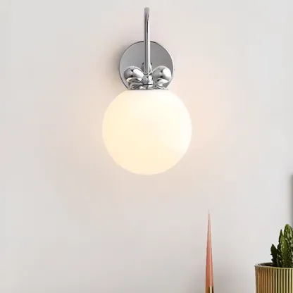 Modern Chrome Glass Globe Wall Sconce Image - 2
