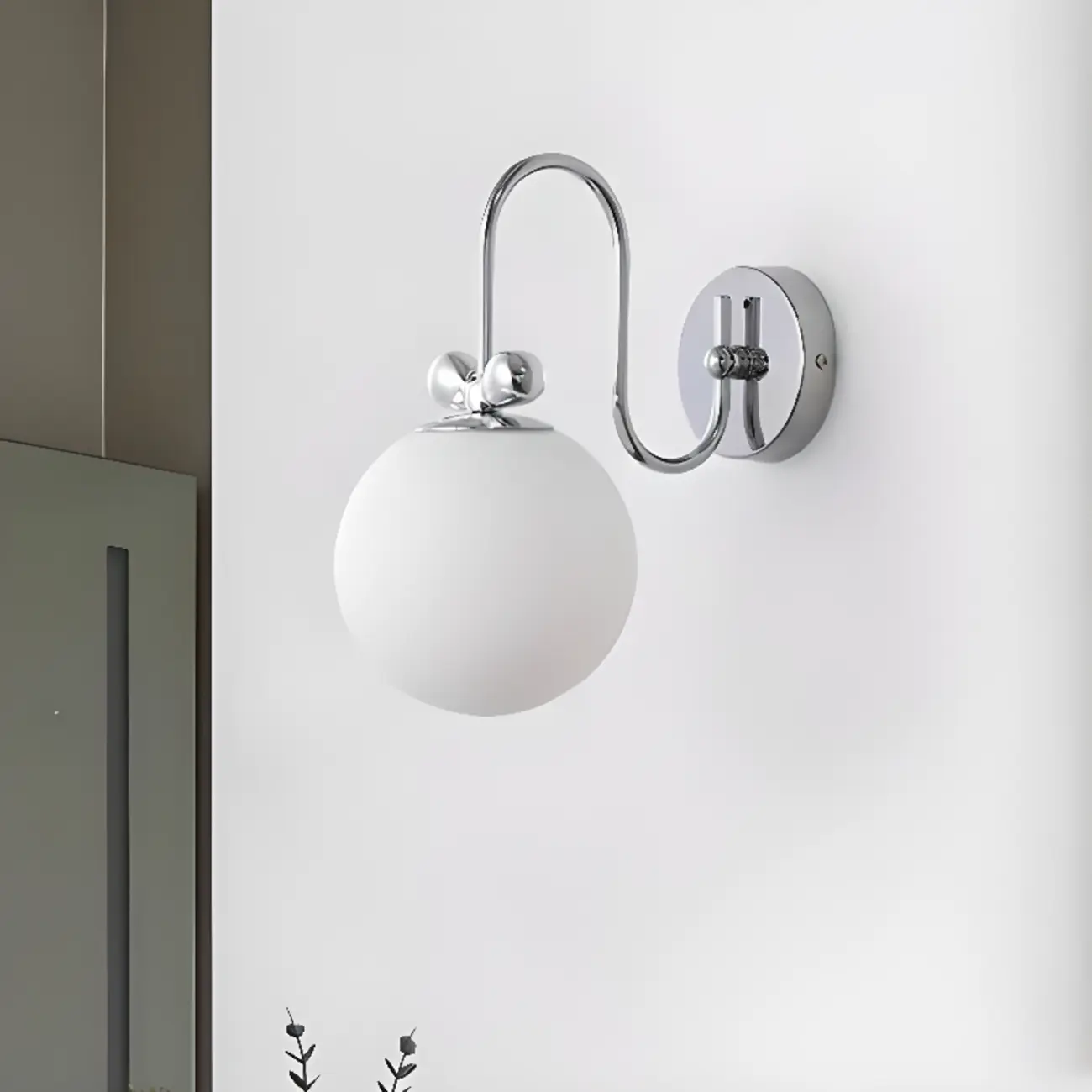 Modern Chrome Glass Globe Wall Sconce Image - 4 | homeyfad