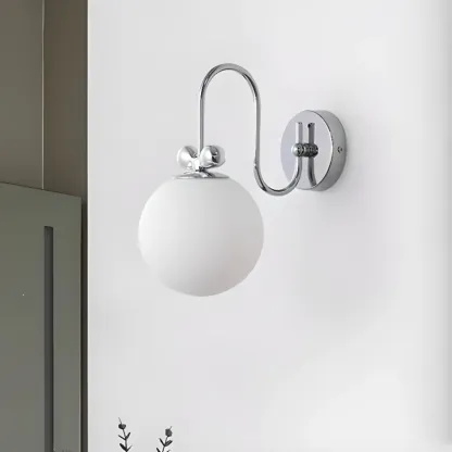 Modern Chrome Glass Globe Wall Sconce Image - 4