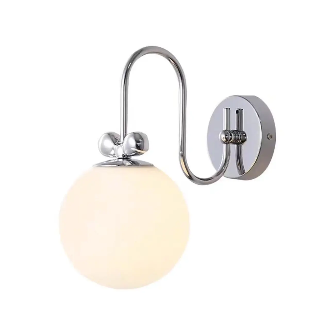 Modern Chrome Glass Globe Wall Sconce Image - 5 | homeyfad