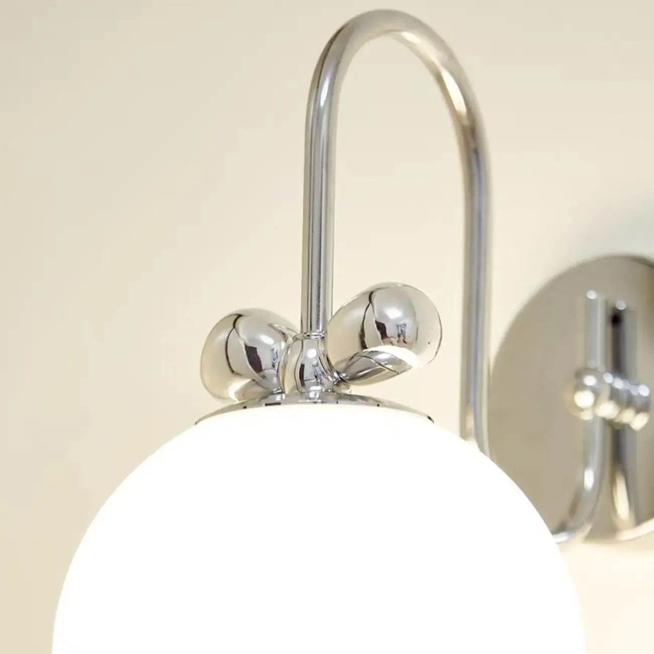 Modern Chrome Glass Globe Wall Sconce Image - 6