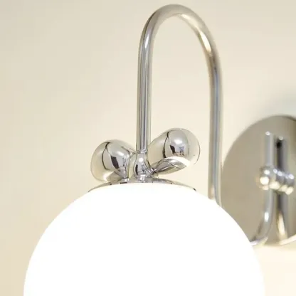Modern Chrome Glass Globe Wall Sconce Image - 6