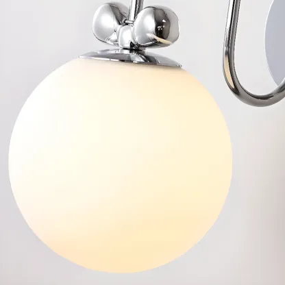 Modern Chrome Glass Globe Wall Sconce Image - 7