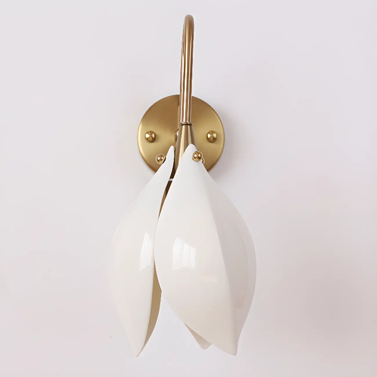 Modern Gold Geometric Wall Light with Ceramic Shade Image - 8 | homeyfad