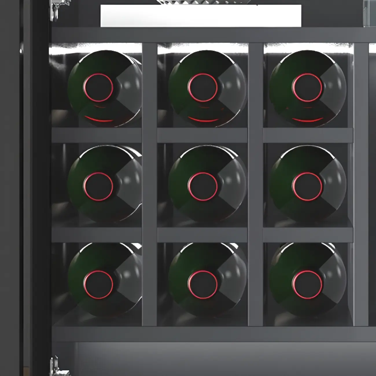 Large Modern Black Wood Wine Cabinet with Glass Doors Image - 6 | homeyfad