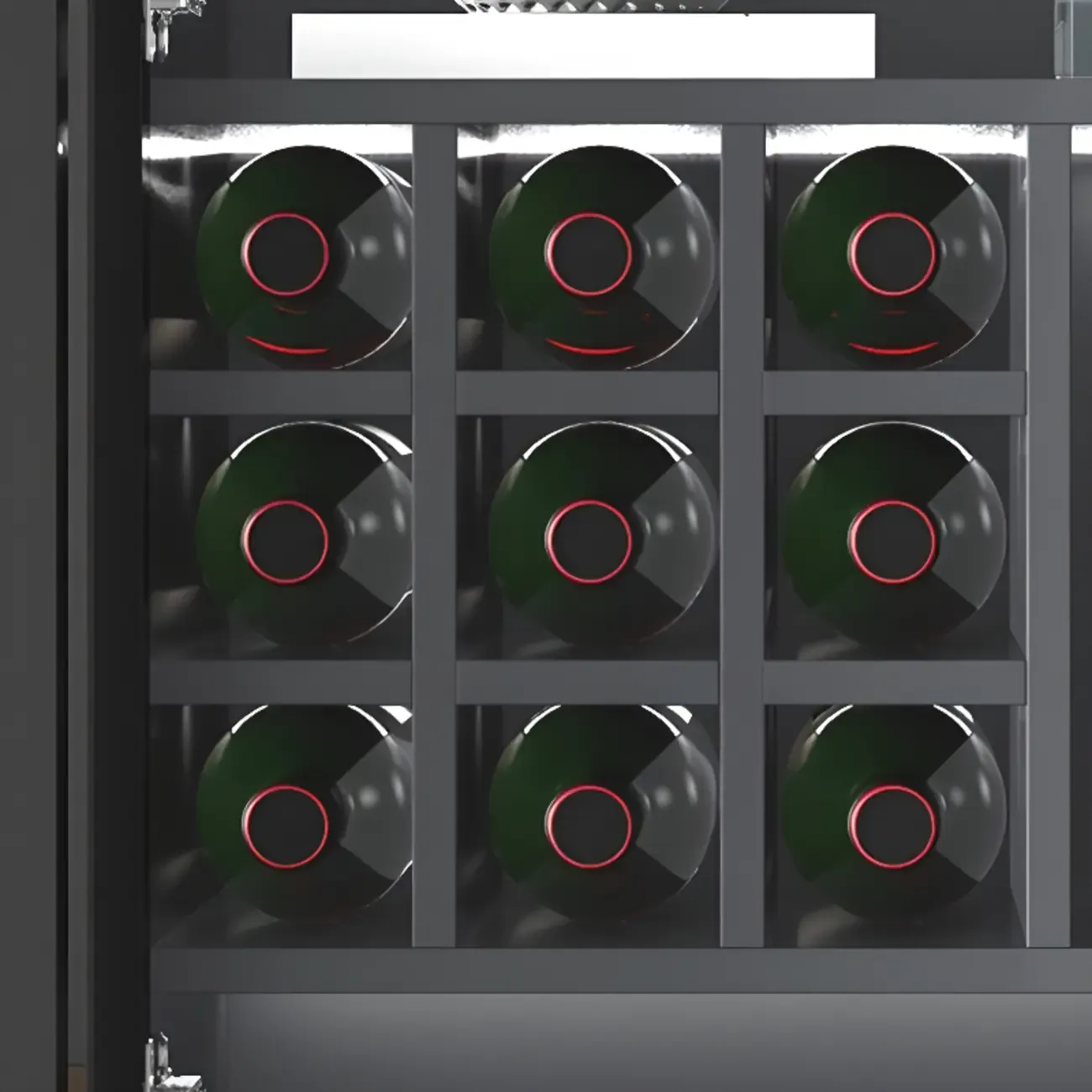 Large Modern Black Wood Wine Cabinet with Glass Doors Image - 6