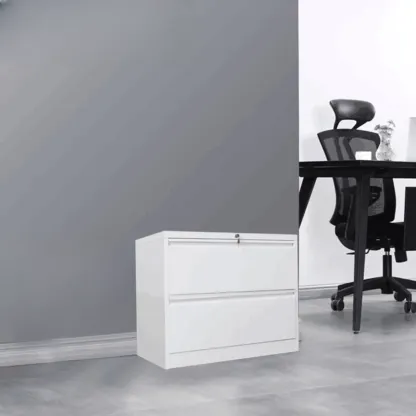 Modern Metal Vertical Filing Cabinet with Key Lock for Office Image - 4