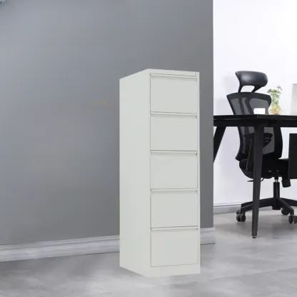 Modern Metal Vertical Filing Cabinet with Key Lock for Office Image - 5