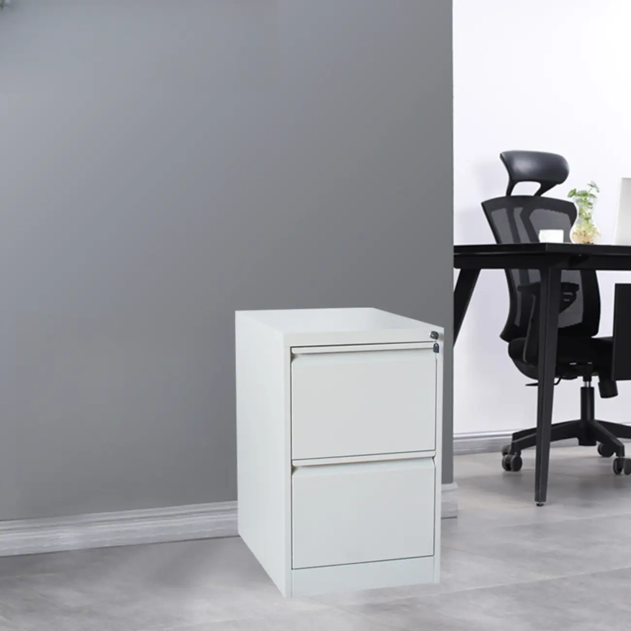 Modern Metal Vertical Filing Cabinet with Key Lock for Office Image - 7 | homeyfad