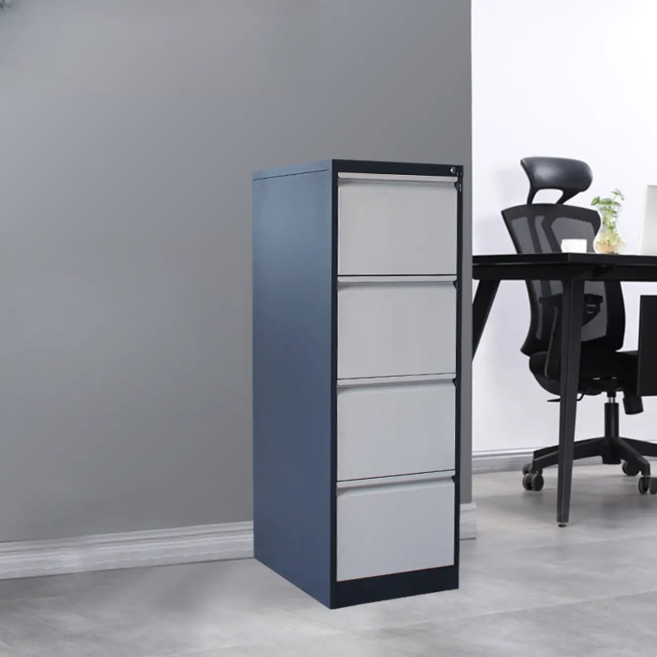 Modern Metal Vertical Filing Cabinet with Key Lock for Office Image - 8 | homeyfad