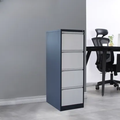 Modern Metal Vertical Filing Cabinet with Key Lock for Office Image - 8