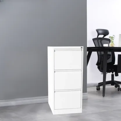 Modern Metal Vertical Filing Cabinet with Key Lock for Office Image - 9