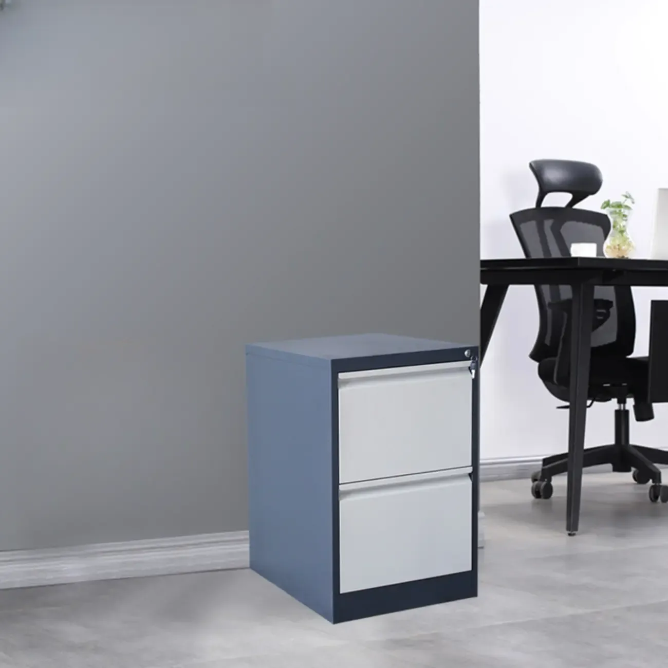Modern Metal Vertical Filing Cabinet with Key Lock for Office Image - 12