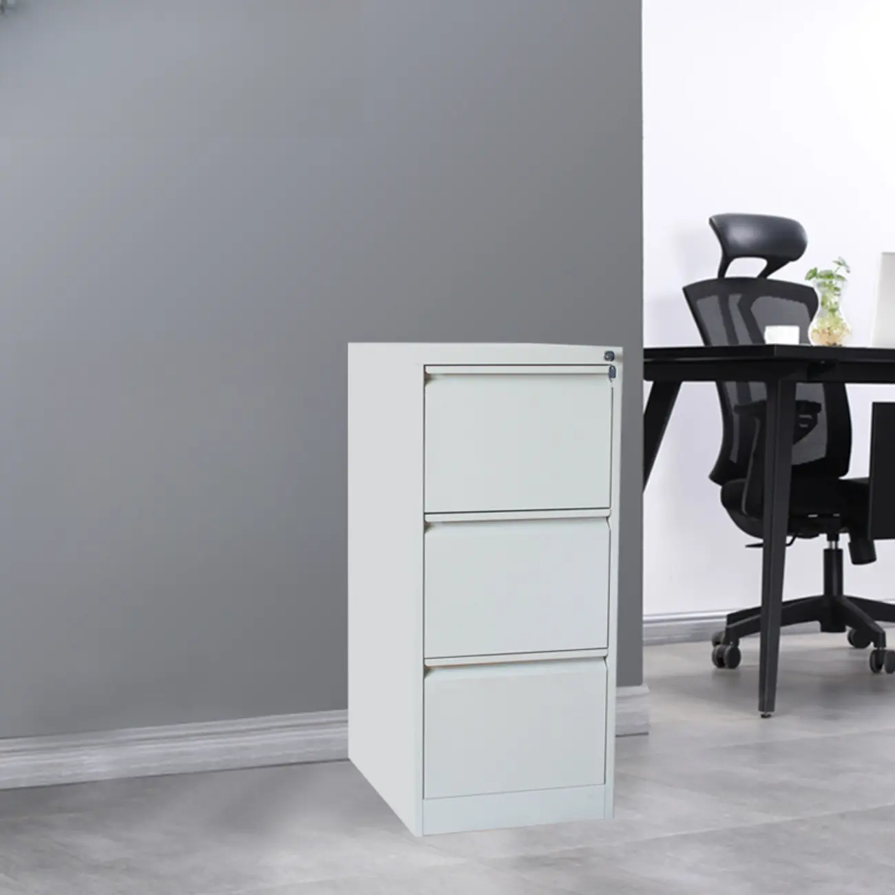Modern Metal Vertical Filing Cabinet with Key Lock for Office Image - 13 | homeyfad